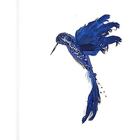 Colibri in blu decorazioni addobbi per albero di natale negozi vetrine casa cm 23