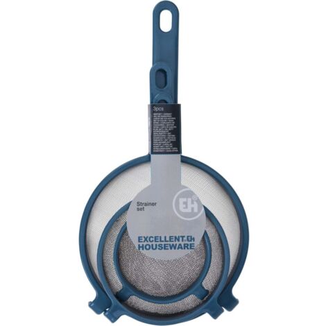 Colino in acciaio inox per setaccio prodotti cucina set da 3 -Bianco