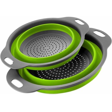Colino pieghevole 2 pezzi Parti del colino pieghevole Colino pieghevole in silicone Colino da cucina Tidy Pasta Passa (Verde)
