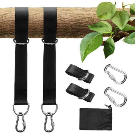 Colisal Tree Swing Hammock Hanging Straps Ropes with Hooks 2 Set 150×5m