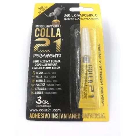 Colla 21 Liquida Adesivo Istantaneo Universale Cianoacrilicato 3gr
