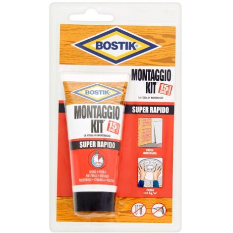 Colla Bostik Kit Montaggio Super Rapido 100g - Trasparente / Effetto Invisibile, Interni & Esterni