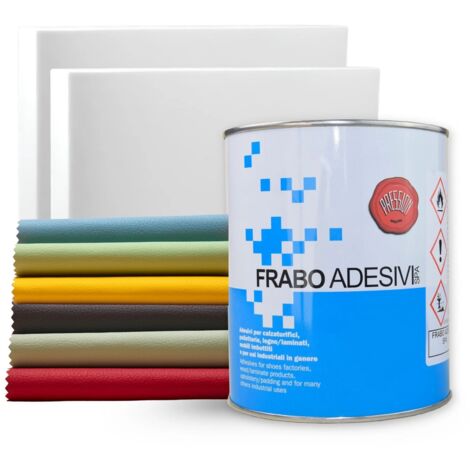 TENDAGGIMANIA Colla per Legno, Tessuti, Cielo Auto, Gommapiuma,Pannelli fonoassorbenti - Colla Frabo 850gr a pennello
