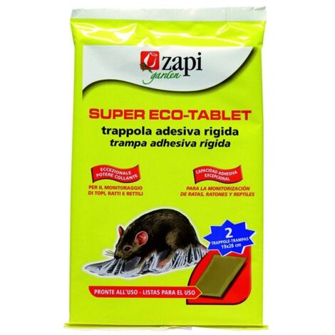 Colla per topi super eco-tablet - busta con 2 tavolette adesive da cm.20x30 - 24 pz
