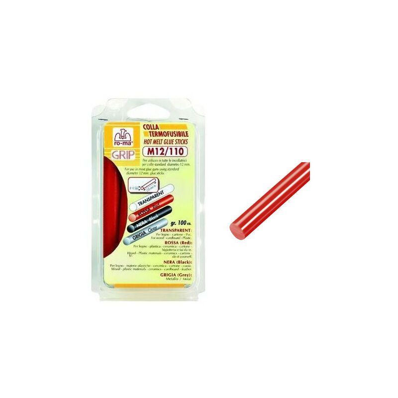 Image of Stick colla a caldo rossa pz.10 cm.11L diametro mm.12 colla termofusibile