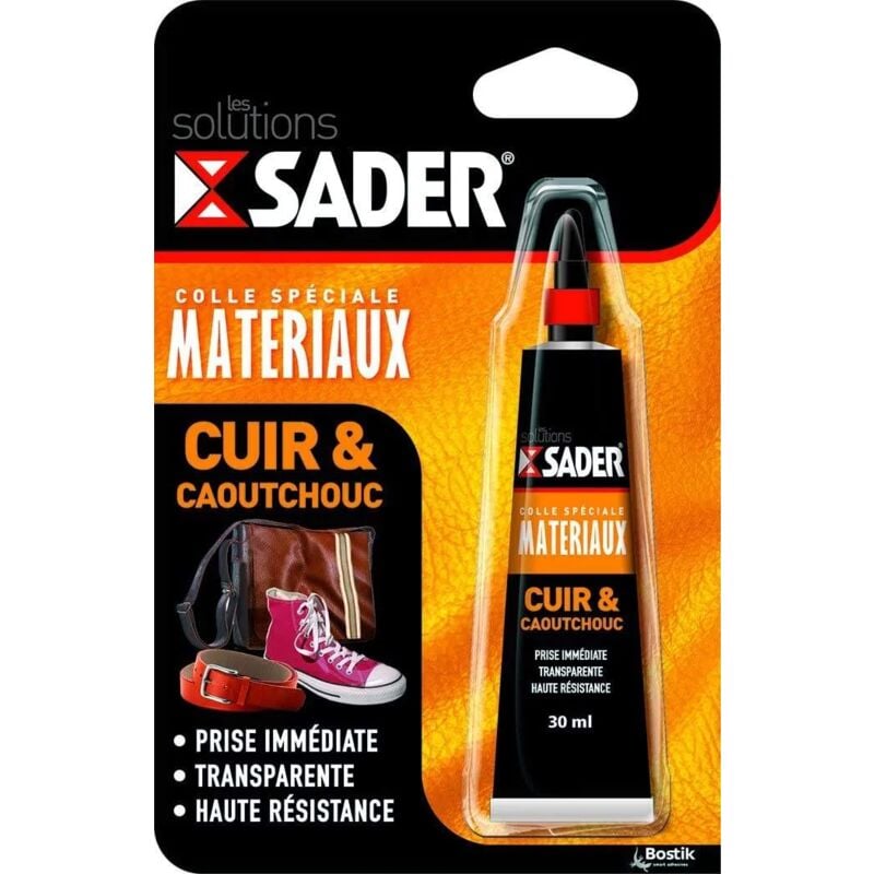 Sader - Colla trasparente per cuoio e gomma, 30ml