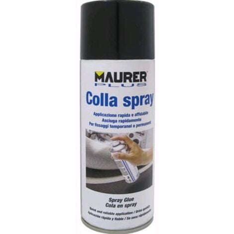 Colla Universale Spray Maurer Plus 400 ML Adesivo Legno Gomma Metallo Tessuti Sughero Pelle