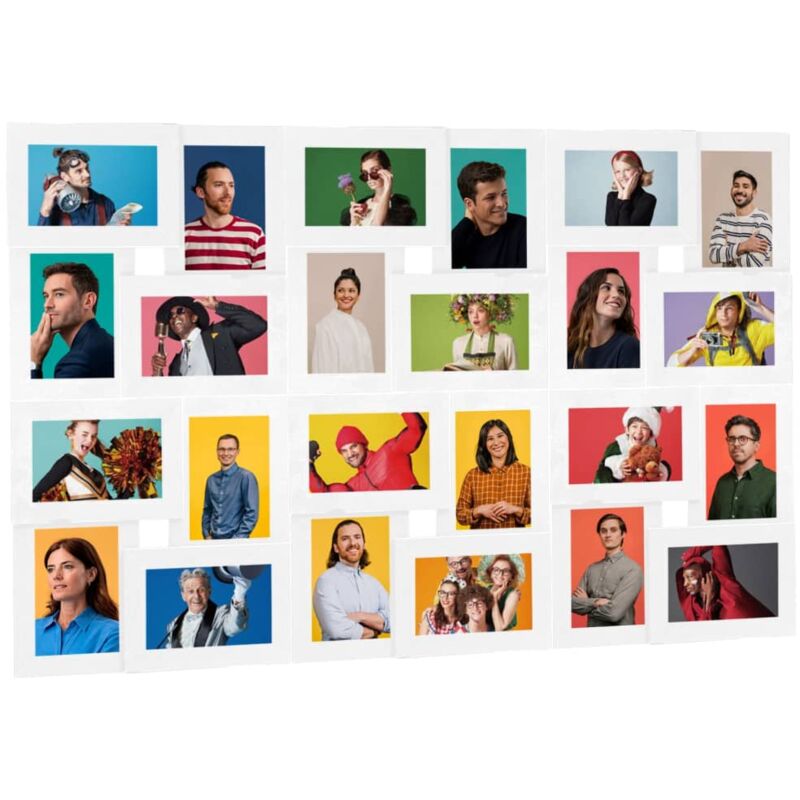 Collage de cadres photo de photo 24x(10x15 cm) Blanc mdf Vidaxl