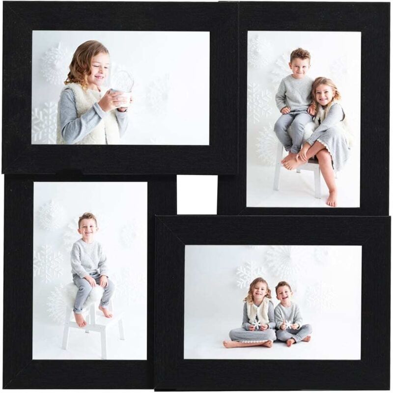 Collage de cadres photo pour photo de 4x (13x18 cm) Noir mdf Vidaxl