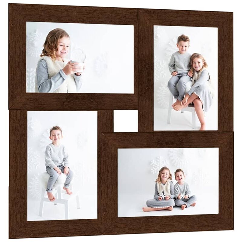 Collage de cadres photo pour photo de 4x(13x18 cm) Marron mdf Vidaxl