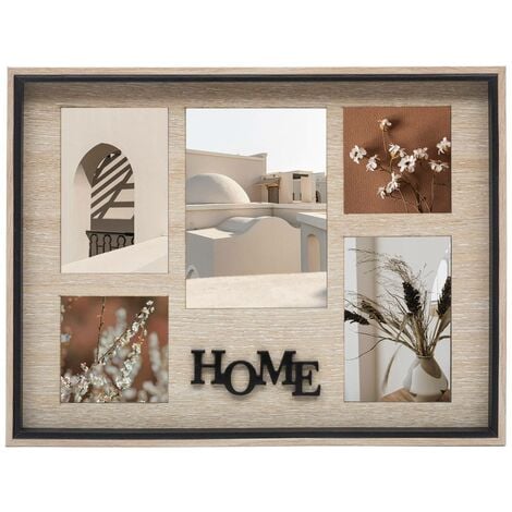 Collage di foto in legno ewen 5 foto h31,8cm - Atmosphera créateur d'intérieur