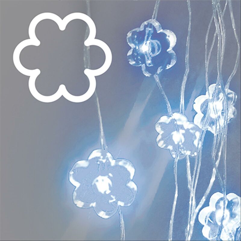 Image of Lotti Importex - Collana brilly flowers 10 fiori microled bracciale a batteria colorate (luce fredda)