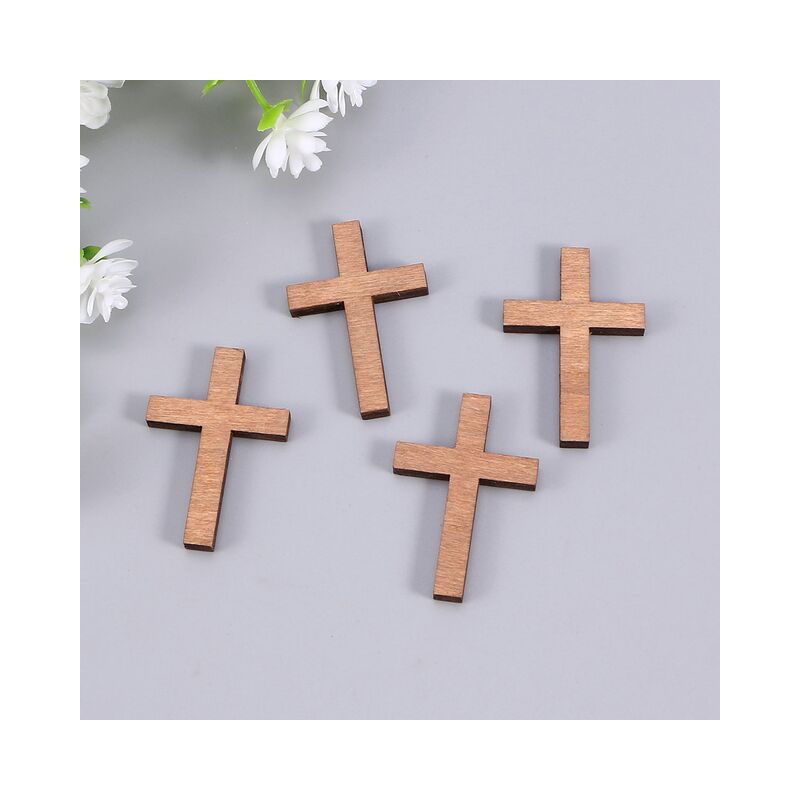 Collana con ciondolo con ciondolo in legno croce