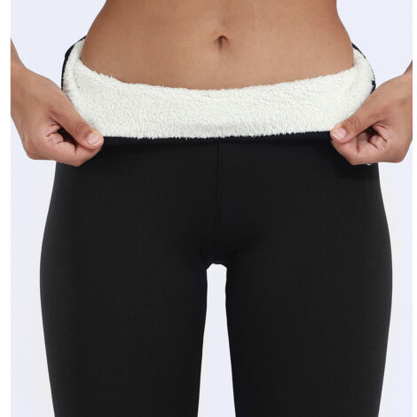 Collants doublés polaire pour femme, leggings doublés sherpa pour femme, leggings chauds pour l'hiver