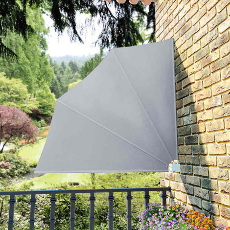 Collapsible Balcony Side Awning Grey 140x140 cm vidaXL