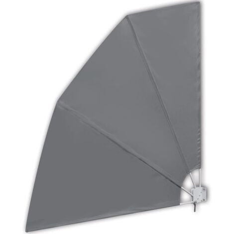 Collapsible Balcony Side Awning Grey 210x210 cm vidaXL