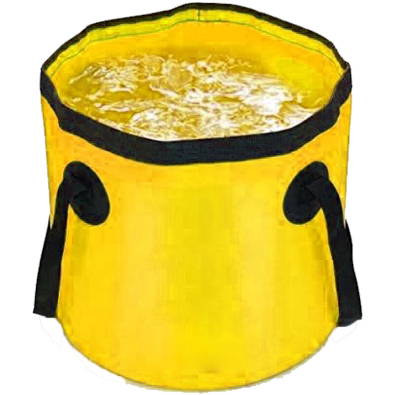 Collapsible Bucket Camping Folding Portable Water Storage Container for Traveling Hiking Fishing - Yellow 10L