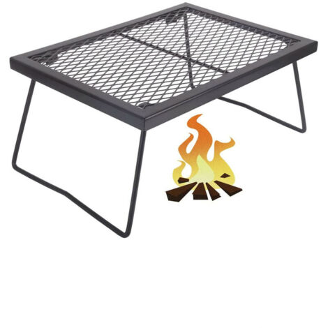 Collapsible Campfire BBQ Grill - Portable Camping Grill Over Fire Heavy Duty Steel Charcoal Grill (43cm x 31cm)