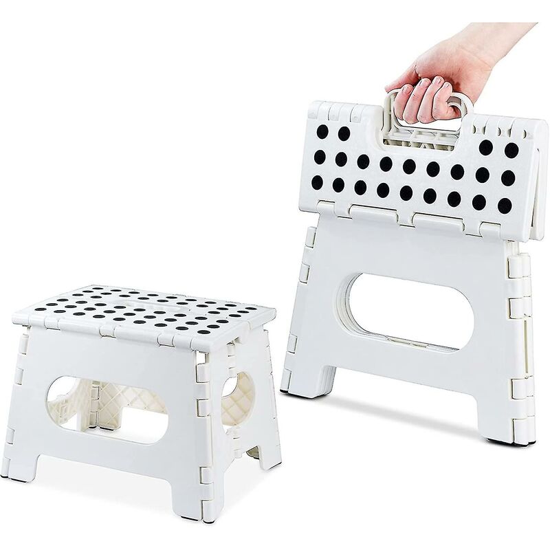 Collapsible Step Stool - 9 Inch Height Foldable Stool For Kids And Adults Kitchen Garden Bathroom