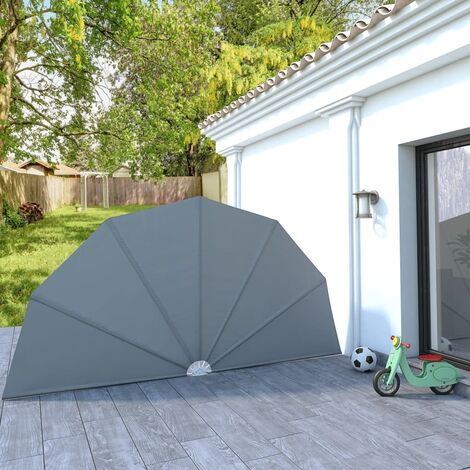 Collapsible Terrace Side Awning Grey 200 cm - Grey