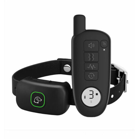 Collar, 1 collar de adiestramiento para perros negro, collar eléctrico recargable con alcance de 300 m - para perros pequeños/medianos/grandes
