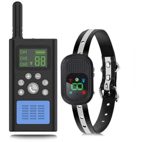 Collar antiladridos para perros grandes, medianos y pequeños, collar de choque para perros con control remoto de 1500 m, collar antiladridos con función de pitido y vibración