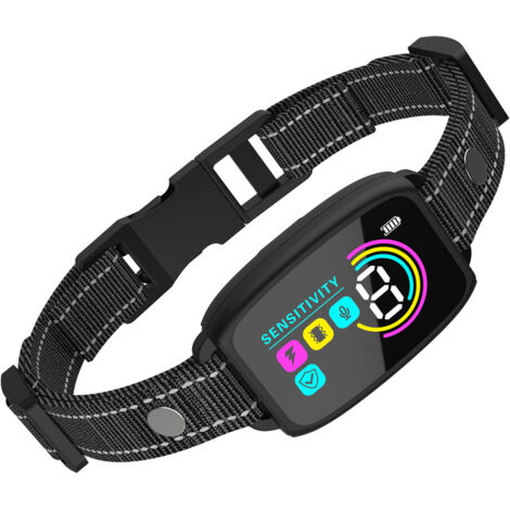 Collar antiladridos para perros, modos de sonido/vibración/descarga eléctrica, resistente al agua IP67, 8 niveles de sensibilidad.