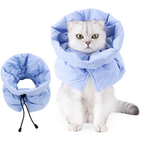 Collar antilamido ajustable para gatos, collar para protección antilamido durante la recuperación después de una cirugía o lesión (S)