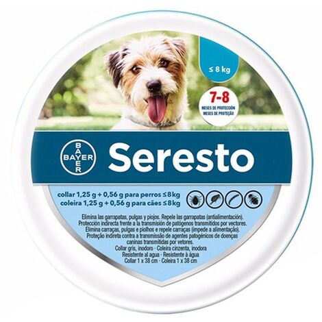 Collar antiparasitario Seresto 38 cms | Collar contra pulgas y garrapatas para perros | Collar anti-pulgas
