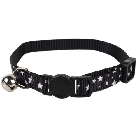 COLLAR CON CASCABEL GATOS NEGRO MODELO  MAY 1 CM X 32 CM