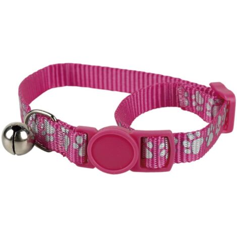 COLLAR CON CASCABEL GATOS ROSA MODELO MAY 1 CM X 32 CM