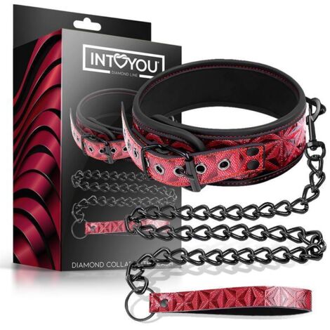 Collar con Correa Ajustable Diamond Cuero Vegano