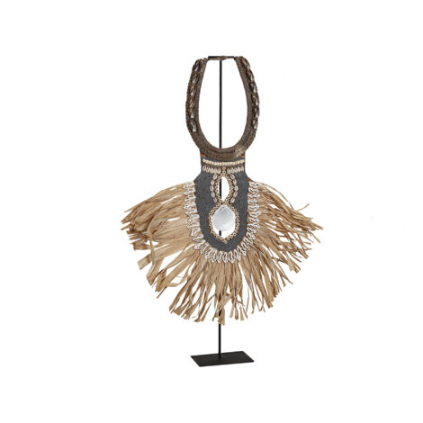 Collar Conchas/Fibras En Sop Metal