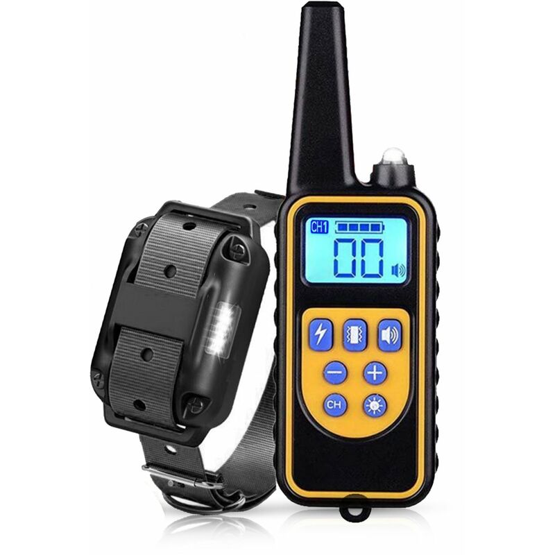 

Collar de adiestramiento para perros, collar de choque para perros, con alcance remoto de 800 metros,Amarillo, 1 cuello