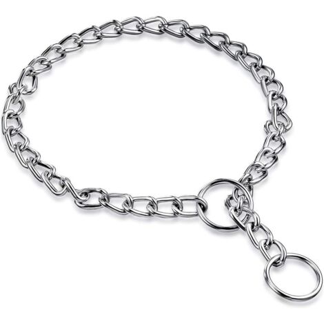 Collar de adiestramiento para perros, de metal, color plata.