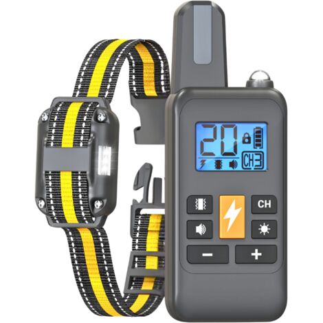 Collar de adiestramiento para perros, eléctrico y recargable, con vibración, sonido, descarga estática y luz, resistente al agua IPX67, apto para todo tipo de perros.