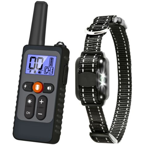 Collar de adiestramiento para perros, eléctrico y recargable, con vibración, sonido, descarga estática y luz, resistente al agua IPX67, apto para todo tipo de perros.