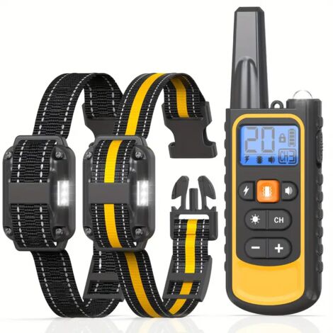 Collar de adiestramiento recargable para perros con funciones de vibración, sonido y luz, resistente al agua IPX67 para todos los perros - OTROS