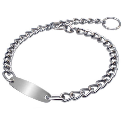 Collar de cadena para adiestramiento con placa 50cm 08002