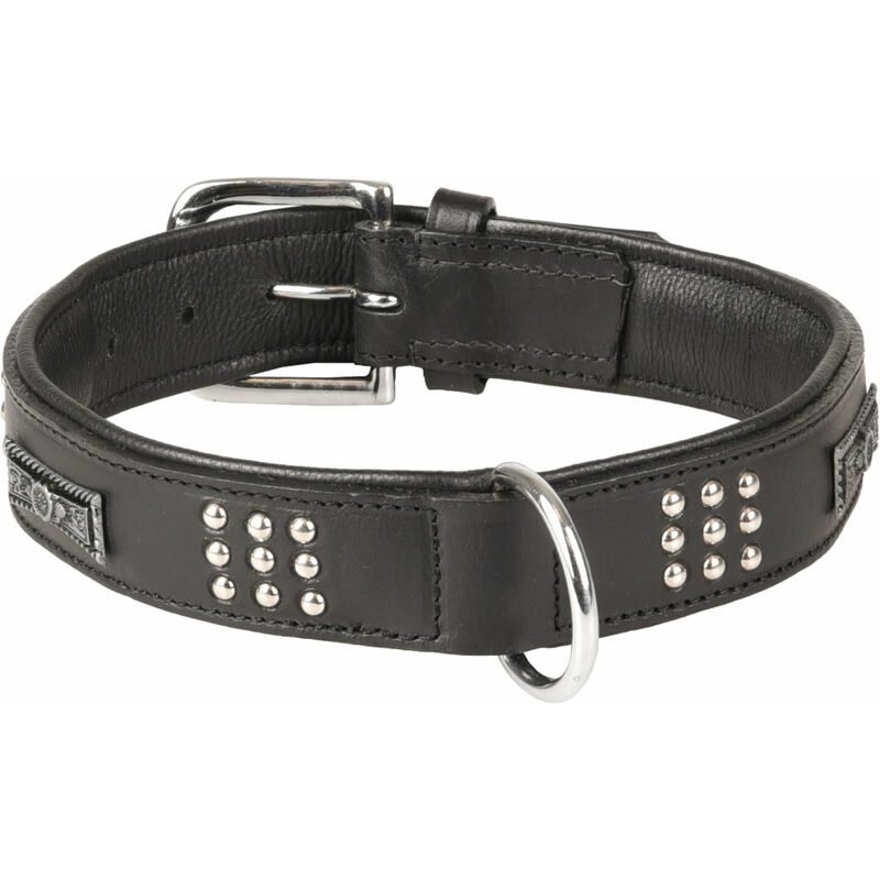 

Collar de cuero negro SEDONA. Talla L/XL 43-50 cm. para perro.