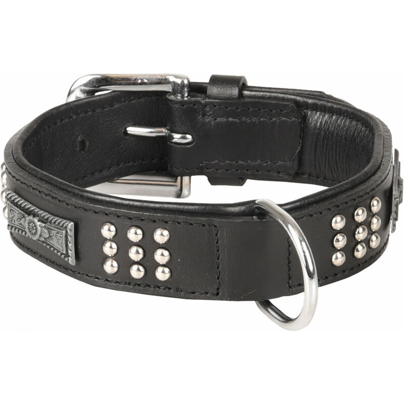 

Collar de cuero negro SEDONA. Talla S/M 31-35 cm. para perro.