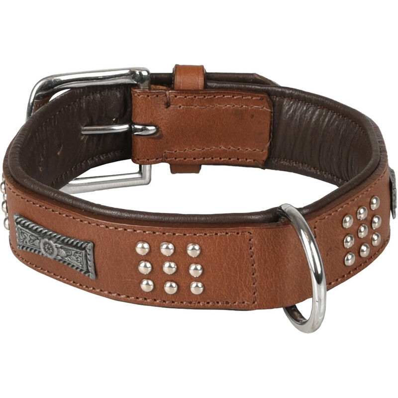 

Collar de cuero SEDONA marrón. talla M 34-40 cm. para perro.