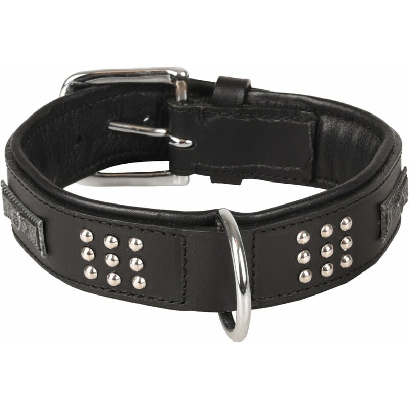 

Collar de cuero SEDONA negro. talla M 34-40 cm. para perro.