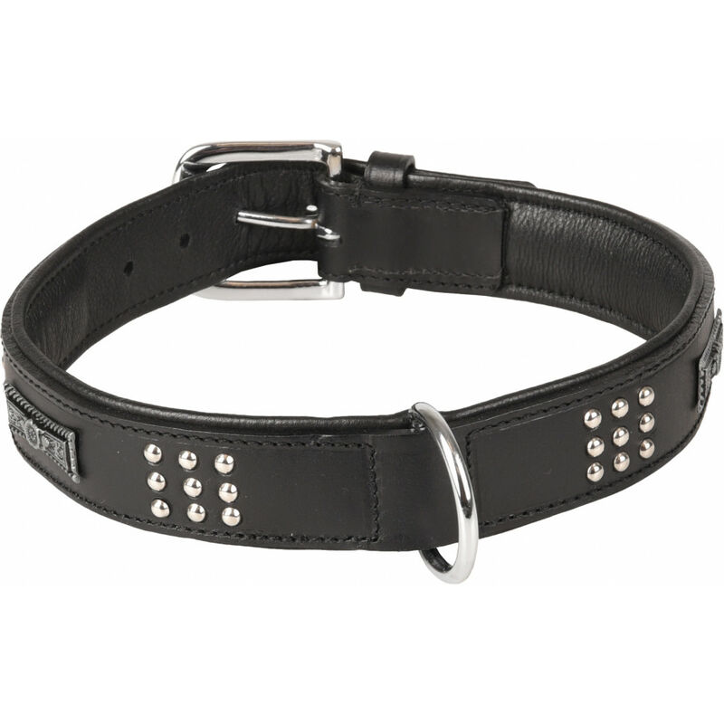 

Collar de cuero SEDONA negro. talla XL 47-55 cm. para perro.