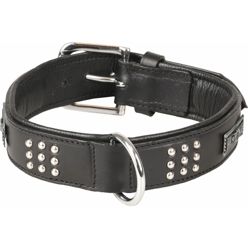 

Collar de cuero SEDONA negro. tamaño L 39-45 cm. para el perro.