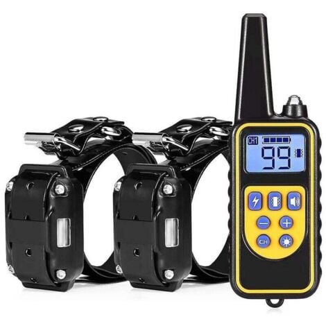 ODIPIE Collar de entrenamiento eléctrico para perros, antiladridos, impermeable, recargable, con control remoto y larga distancia de 800 metros, con descarga eléctrica.