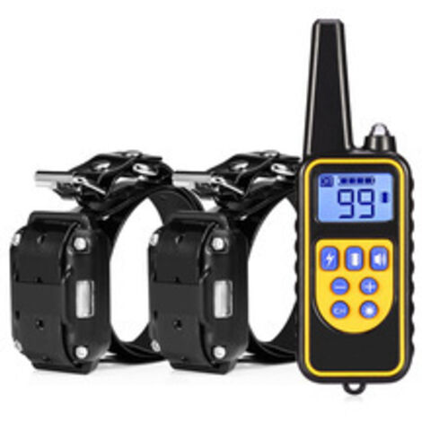 Collar de entrenamiento para dos perros con control remoto, recargable, resistente al agua IP67, con alcance de 800 m, 99 niveles de vibración, descarga eléctrica y sonido.
