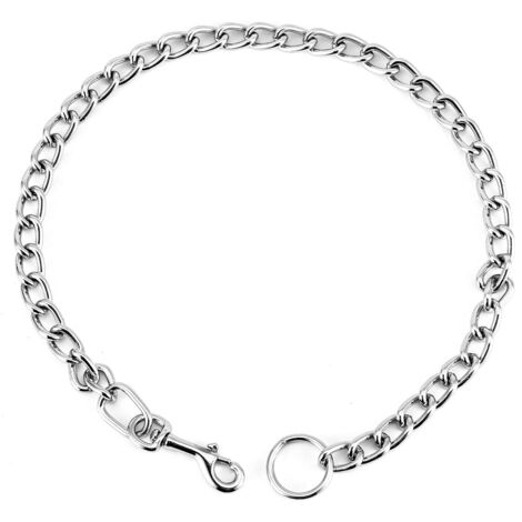 Collar de entrenamiento para perros, collar de estrangulamiento ajustable, cadena de serpiente de Metal de acero sólido para mascotas (60cm  4,0mm)