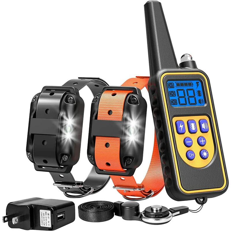 

Collar de entrenamiento para perros, collar de perro impermeable a prueba de golpes, con collar E de rango de control remoto de 2600 pies, adecuado