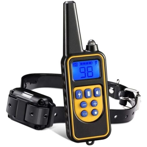 LARGEIGHT Collar de entrenamiento para perros recargable e impermeable IP67 con distancia de 800 m con 99 niveles de vibración, descarga eléctrica, modo de sonido.